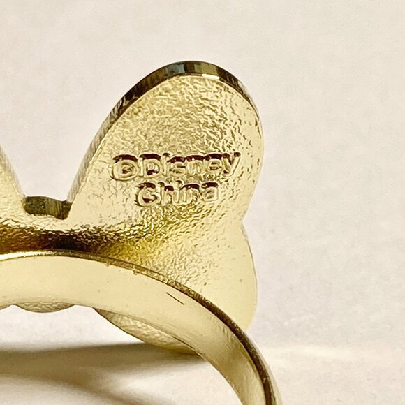 Vintage Disney Minnie Mouse Bow Ring Size 7 8 Red Dots Signed Adjustable Enamel - Picture 9 of 13